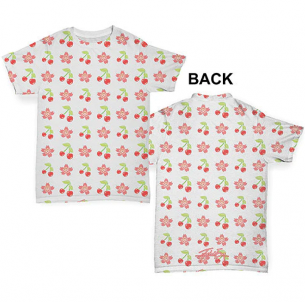 Kaos dengan motif bunga sakura